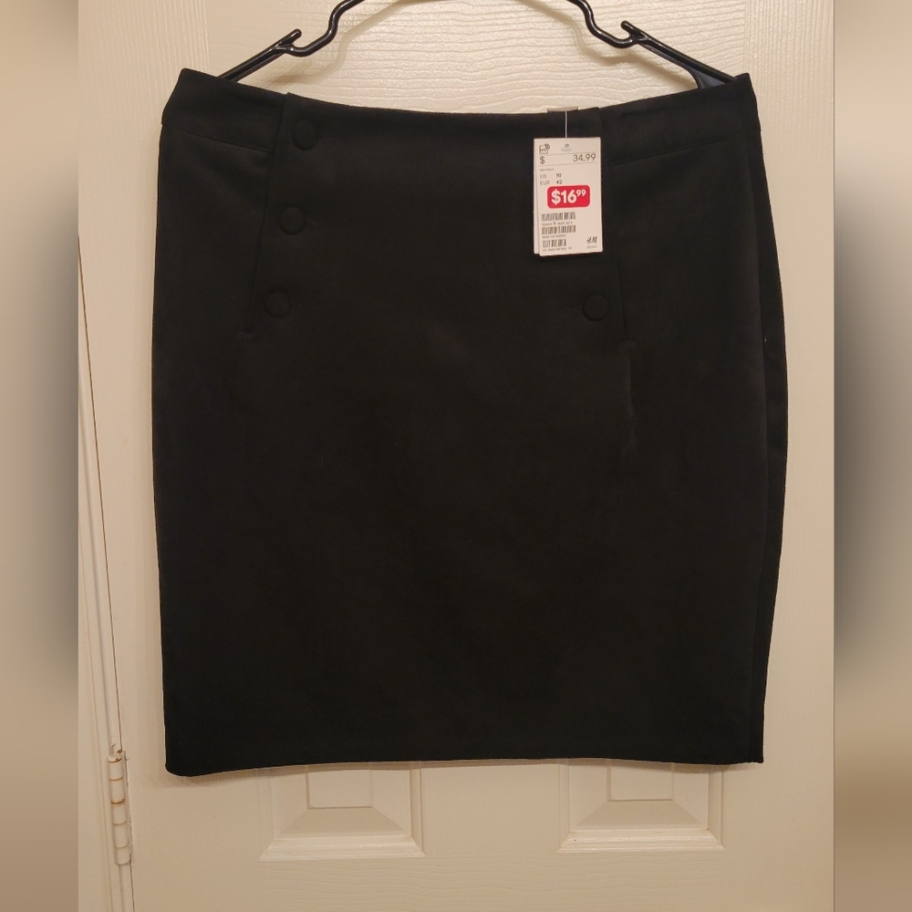 Black Faux Suede Skirt